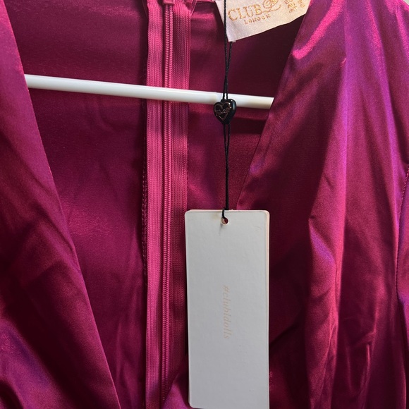 Club London dark pink wrap dress - Picture 4 of 4